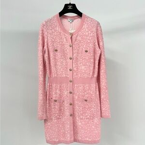 Authentic CHANEL Soft Pink Knit Top with Signature Label